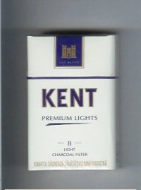 Kent USA Blend Premium Lights 8 Light Charcoal Filter cigarettes hard box