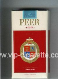 Peer 100s red and white cigarettes soft box