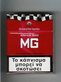 MG American Blend red 25s cigarettes hard box