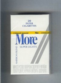 More Super Lights American Blend cigarettes hard box