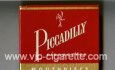 Piccadilly Cigarettes Mouthpiece wide flat hard box