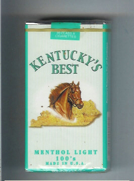 Kentucky\'s Best Menthol Light 100s cigarettes soft box