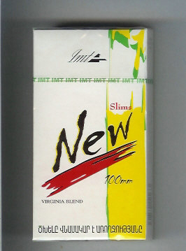 New Slims 100s Virginia Blend cigarettes hard box