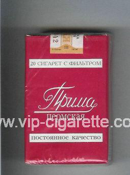 Prima Permskaya Postoyannoe Kachestvo red and white cigarettes soft box