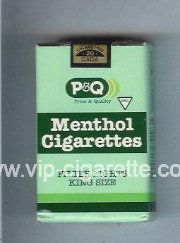PandQ Menthol Cigarettes Filter Lights cigarettes soft box