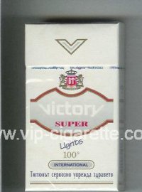 Victory Super Lights 100s International cigarettes hard box  Victory Super Lights 100s International cigarettes hard box