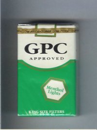 GPC Approved Menthol Lights King Size Filters Cigarettes soft box  GPC Approved Menthol Lights King Size Filters Cigarettes soft box