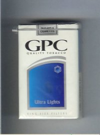 GPC Quality Tabacco Ultra Lights King Size Filters Cigarettes soft box  GPC Quality Tabacco Ultra Lights King Size Filters Cigarettes soft box