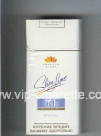 R1 Reemtsma No 1 Slim Line Minima 100s American Blend cigarettes hard box