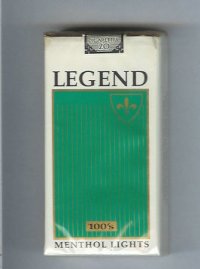 Legend Menthol Lights 100s cigarettes soft box