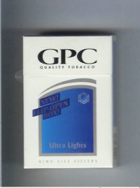GPC Quality Tabacco Ultra Lights King Size Filters Cigarettes hard box  GPC Quality Tabacco Ultra Lights King Size Filters Cigarettes hard box