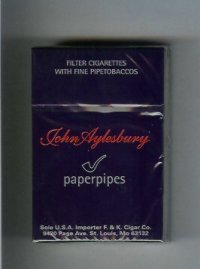 John Aylesbury Paperpipes cigarettes hard box