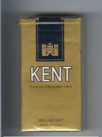 Kent Famous Micronite Filter Deluxe 100s gold cigarettes soft box