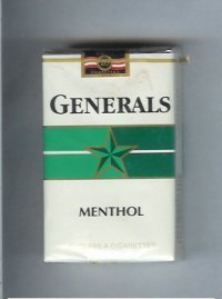 Generals Menthol cigarettes soft box