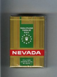 Nevada Filter American Blend gold and green and red cigarettes soft box  Nevada Filter American Blend gold and green and red cigarettes soft box