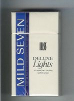 Mild Seven Deluxe Lights Distinctively Smooth 100s cigarettes hard box