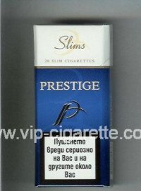 P Prestige Slims 100s blue and white cigarettes hard box