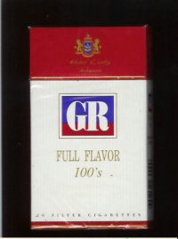 GR Selected Quality Tobaccos Full Flavor 100s white and red cigarettes hard box