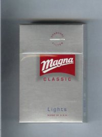 Magna Classic Lights Blend of USA silver and red cigarettes hard box