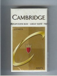 Cambridge Lights 100s cigarettes hard box