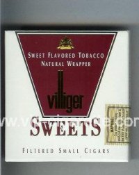 Villiger Sweets Filtered Small Cigars cigarettes wide flat hard box  Villiger Sweets Filtered Small Cigars cigarettes wide flat hard box