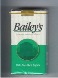 Bailey's 100s Menthol Lights cigarettes