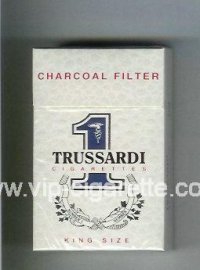 Trussardi 1 Charcoal Filter King Size cigarettes white hard box Trussardi 1 Charcoal Filter King Size cigarettes white hard box