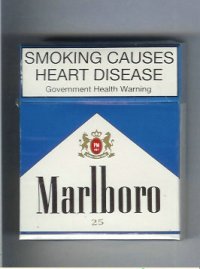 Marlboro blue and white 25s cigarettes hard box