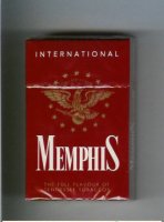 Memphis International The Full Flavour of Tennessee Tobaccos cigarettes hard box