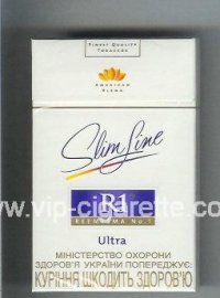 R1 Reemtsma No 1 Slim Line Ultra American Blend 100s flat cigarettes hard box
