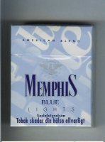 Memphis Blue American Blend Lights 25 cigarettes hard box