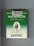 Macdonald's Gold Standard Export green and white cigarettes soft box  Macdonald's Gold Standard Export green and white cigarettes soft box