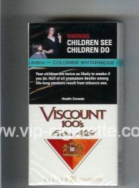 Viscount 100s Extra Mild Filter cigarettes hard box  Viscount 100s Extra Mild Filter cigarettes hard box