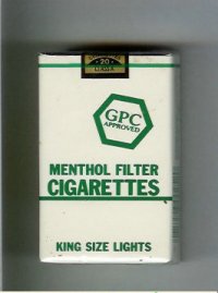 GPC Approved Menthol Filter Cigarettes King Size Lights soft box  GPC Approved Menthol Filter Cigarettes King Size Lights soft box