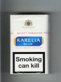 Karelia Blue Finest Virginia Tobaccos cigarettes hard box
