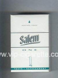Salem One 1 mg Menthol Fresh with line cigarettes hard box