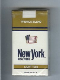 New York Premium Blend Light 100s cigarettes soft box  New York Premium Blend Light 100s cigarettes soft box