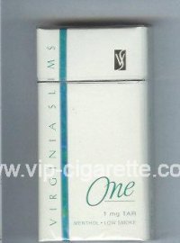 Virginia Slims One Menthol 100s cigarettes hard box  Virginia Slims One Menthol 100s cigarettes hard box