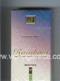 Rainbow Menthol Luxury 100s cigarettes hard box