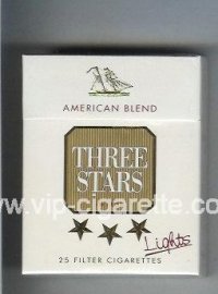 Three Stars American Blend Lights De Luxe 25 Filter cigarettes hard box
