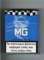 MG American Blend blue 25s cigarettes hard box