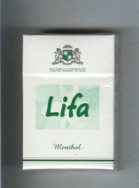 Lifa Menthol white and green cigarettes hard box