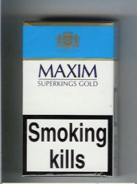 Maxim Gold 100s cigarettes hard box