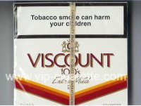 Viscount 100s Extra Mild 25s Filter cigarettes wide flat hard box  Viscount 100s Extra Mild 25s Filter cigarettes wide flat hard box