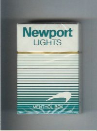 Newport Lights Menthol white and green cigarettes hard box  Newport Lights Menthol white and green cigarettes hard box