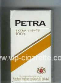 Petra Extra Lights 100s cigarettes hard box
