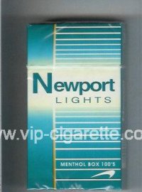 Newport Lights Menthol green and white 100s cigarettes hard box  Newport Lights Menthol green and white 100s cigarettes hard box