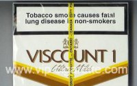 Viscount 1 Ultra Mild 25 cigarettes wide flat hard box  Viscount 1 Ultra Mild 25 cigarettes wide flat hard box