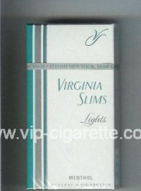 Virginia Slims Lights 100s Menthol cigarettes hard box  Virginia Slims Lights 100s Menthol cigarettes hard box