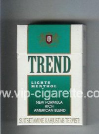 Trend Lights Menthol New Formula Rich American Blend cigarettes hard box